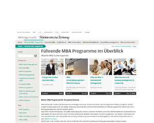 Themenseite MBA bei bildung.sz.de, mba.sz.de