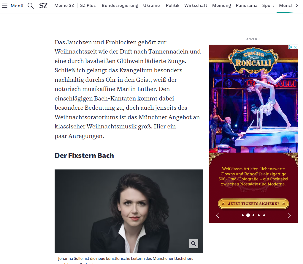 Content Card Beispiel Circus Roncalli